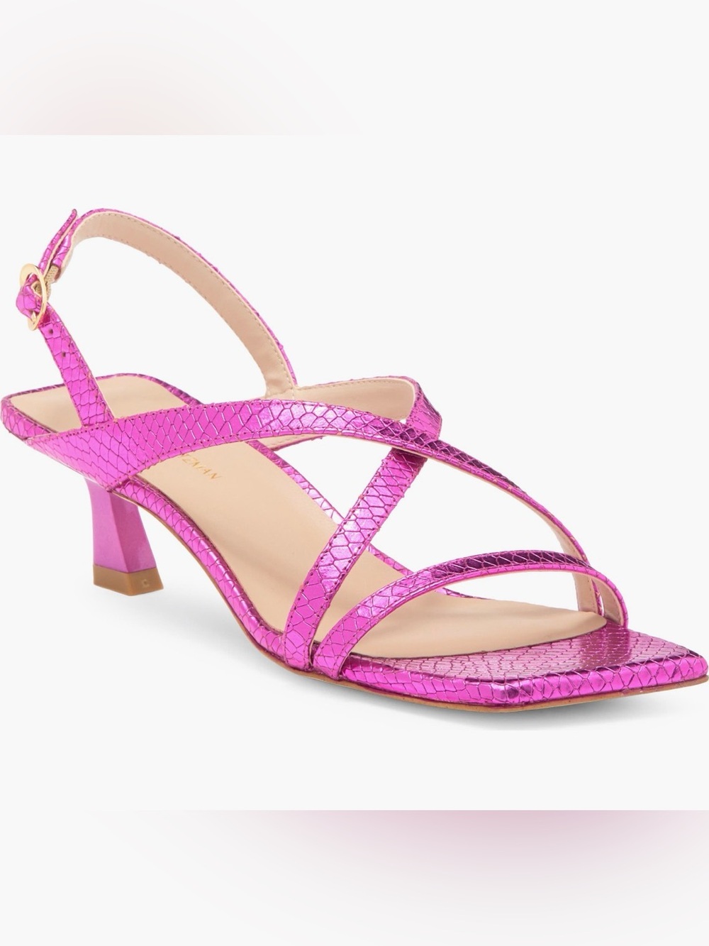 NEW Stuart Weitzman Oasis 50 Kitten Heel Slingback Sandal AZALEA Width:M Sz 7